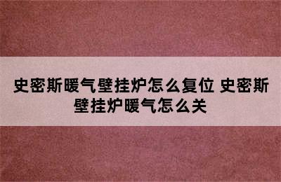 史密斯暖气壁挂炉怎么复位 史密斯壁挂炉暖气怎么关